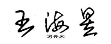 朱錫榮王海昱草書個性簽名怎么寫