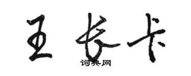 駱恆光王長卡行書個性簽名怎么寫