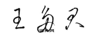 駱恆光王多君草書個性簽名怎么寫