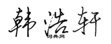 駱恆光韓浩軒行書個性簽名怎么寫