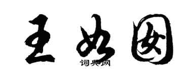 胡問遂王如囡行書個性簽名怎么寫