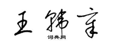 梁錦英王韓章草書個性簽名怎么寫