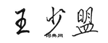 駱恆光王少盟行書個性簽名怎么寫