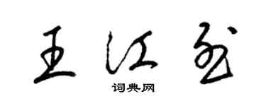 梁錦英王江烈草書個性簽名怎么寫