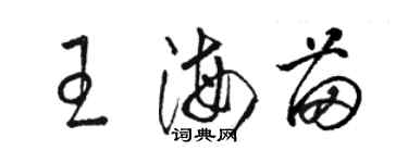 駱恆光王海苗草書個性簽名怎么寫