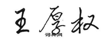 駱恆光王厚權行書個性簽名怎么寫