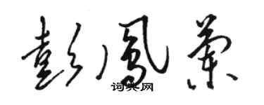 駱恆光彭鳳蘭草書個性簽名怎么寫