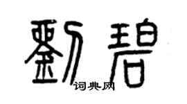 曾慶福劉碧篆書個性簽名怎么寫
