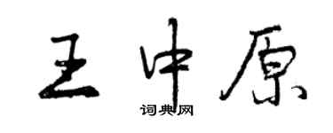 曾慶福王中原行書個性簽名怎么寫