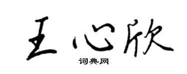 王正良王心欣行書個性簽名怎么寫