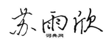 駱恆光蘇雨欣行書個性簽名怎么寫