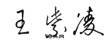 駱恆光王紫凌草書個性簽名怎么寫