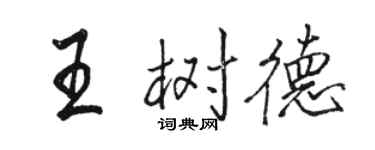 駱恆光王樹德行書個性簽名怎么寫