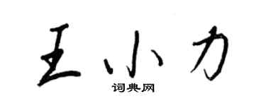 王正良王小力行書個性簽名怎么寫