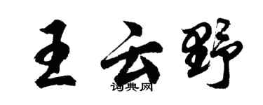 胡問遂王雲野行書個性簽名怎么寫