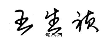 朱錫榮王生禎草書個性簽名怎么寫