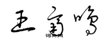 曾慶福王齊鳴草書個性簽名怎么寫