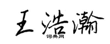 王正良王浩瀚行書個性簽名怎么寫