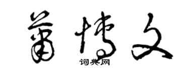 曾慶福蕭博文草書個性簽名怎么寫