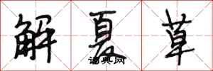 段相林解夏草行書怎么寫
