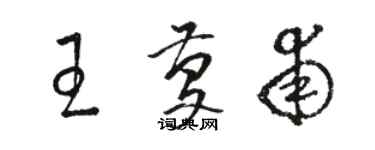 駱恆光王慶甫草書個性簽名怎么寫