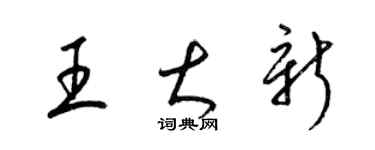 梁錦英王大新草書個性簽名怎么寫