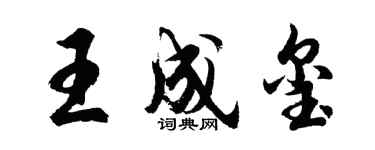 胡問遂王成璽行書個性簽名怎么寫
