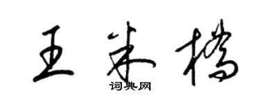 梁錦英王米橋草書個性簽名怎么寫