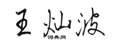 駱恆光王燦波行書個性簽名怎么寫