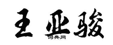 胡問遂王亞駿行書個性簽名怎么寫