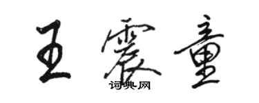 駱恆光王震童行書個性簽名怎么寫