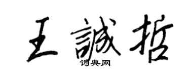 王正良王誠哲行書個性簽名怎么寫