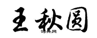 胡問遂王秋圓行書個性簽名怎么寫