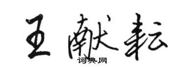 駱恆光王獻耘行書個性簽名怎么寫