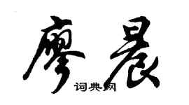 胡問遂廖晨行書個性簽名怎么寫