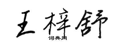 王正良王梓舒行書個性簽名怎么寫