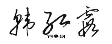 駱恆光韓紅霞草書個性簽名怎么寫