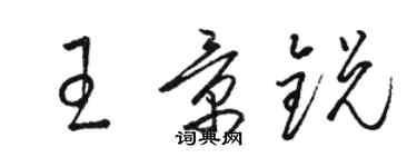 駱恆光王景銳草書個性簽名怎么寫