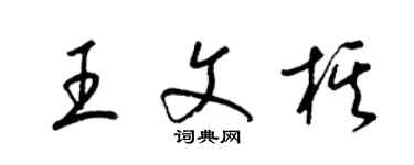 梁錦英王文棋草書個性簽名怎么寫