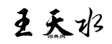 胡問遂王天水行書個性簽名怎么寫