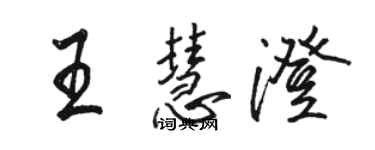 駱恆光王慧澄行書個性簽名怎么寫