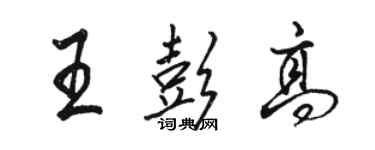駱恆光王彭高行書個性簽名怎么寫