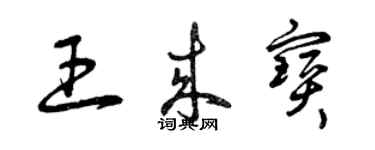 曾慶福王來寶草書個性簽名怎么寫