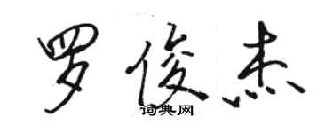 駱恆光羅俊傑行書個性簽名怎么寫