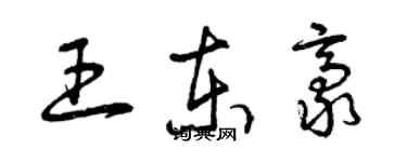 曾慶福王東豪草書個性簽名怎么寫