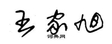 朱錫榮王家旭草書個性簽名怎么寫