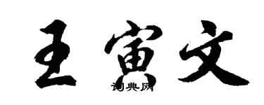 胡問遂王寅文行書個性簽名怎么寫