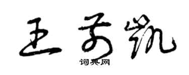 曾慶福王前凱草書個性簽名怎么寫