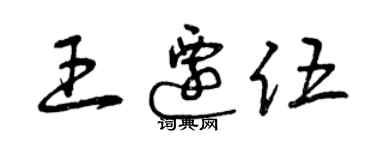 曾慶福王遷伍草書個性簽名怎么寫