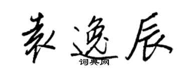 王正良袁逸辰行書個性簽名怎么寫